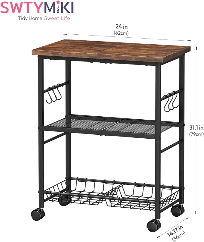 SWTYMIKI Rolling Kitchen Microwave Cart - Image 7