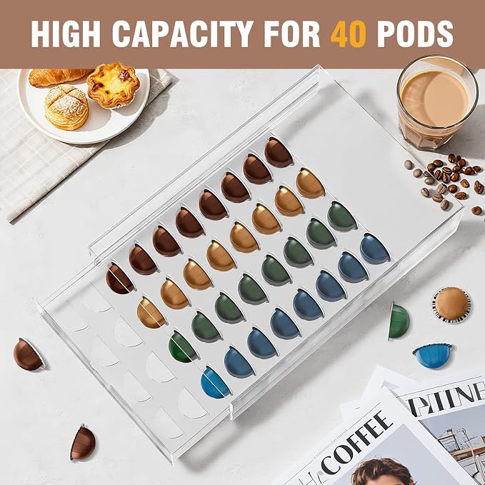 Jumyee Acrylic Coffee Pod Holder Storage Drawer, Pod Holder - Image 4