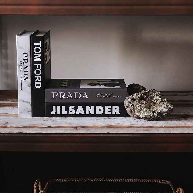 PROBENEX 4 Pcs Decorative Books | Faux Marble Cardboard Coffee Table Decor | - Image 3