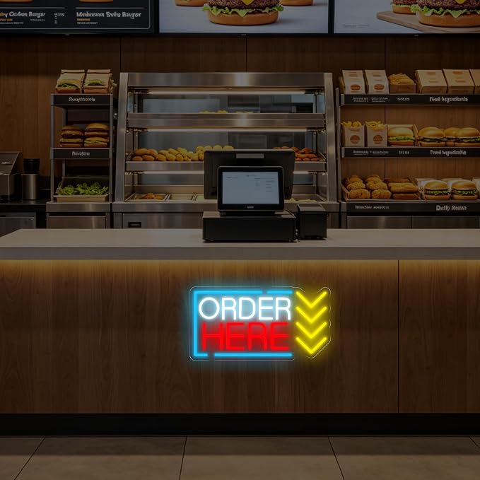 Order Here Neon Sign Coffee Shop Opening Gift Restaurant Ordering Area LED - Image 8