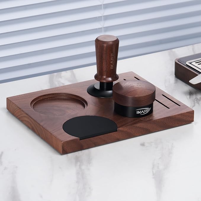 IKAPE 58MM Coffee Tamper Set 5 IN 1, Walnut Wood Espresso Tamper, Espresso - Image 6