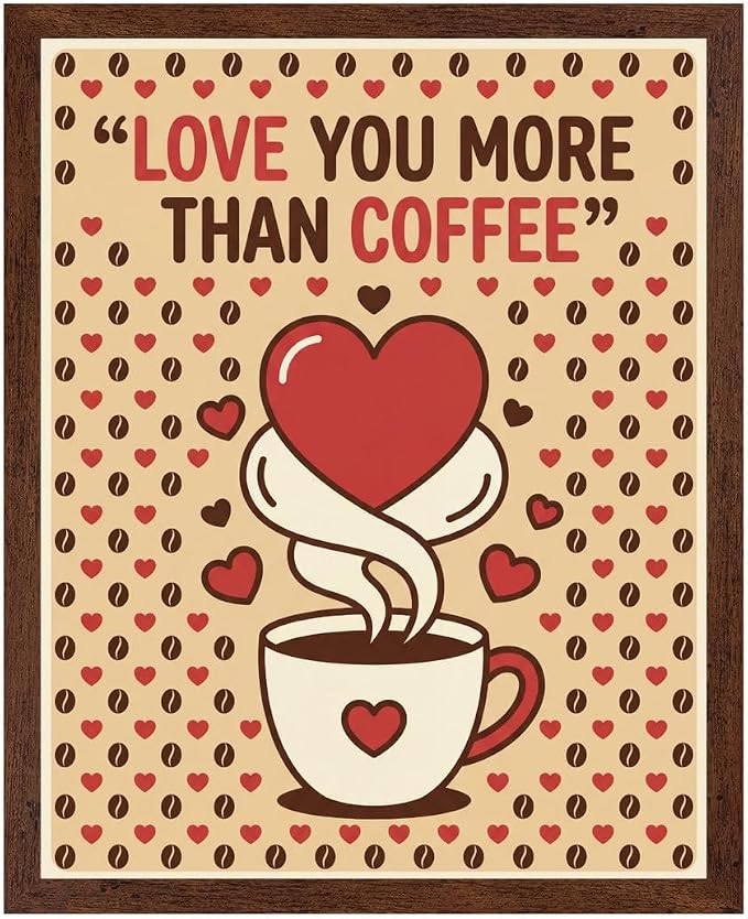 Lawrence Williams Designs Love You More Than Coffee Poster by LawrenceWilliamsDesigns