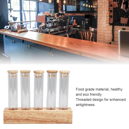 Coffee Bean Jars Canisters Solid Wood Base Airtight Storage Containers Single - Image 6