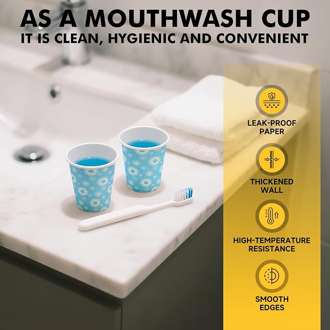 RACETOP Paper Cups 3 oz, Bathroom Cups 3 oz, Disposable Bathroom Paper Cups - Image 4