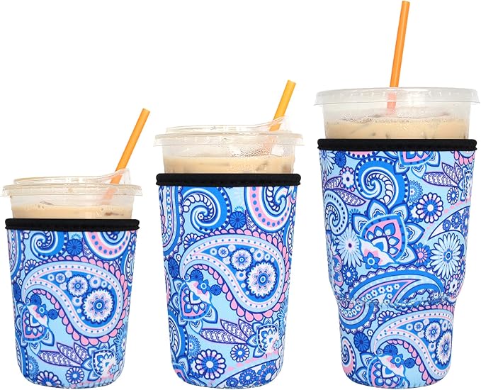 3 Pack Reusable Iced Coffee Sleeves by Xumbtvs