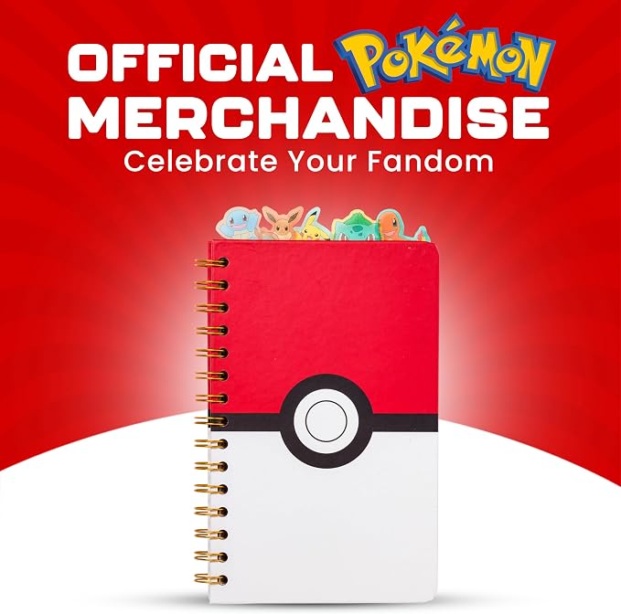 Silver Buffalo Pokemon Pokeball Starters Spiral Tabbed Notebook, 8 x 5 Inches - Image 6