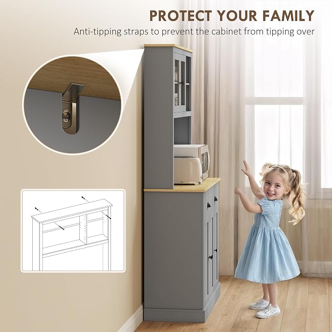 HOMCOM Kitchen Pantry Storage Cabinet - Image 6