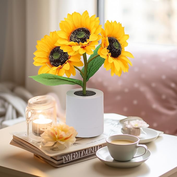 WSYEAR Sunflower Gifts for Women-Sunflowers Flower Lamp Night Light for Bedroom - Image 7