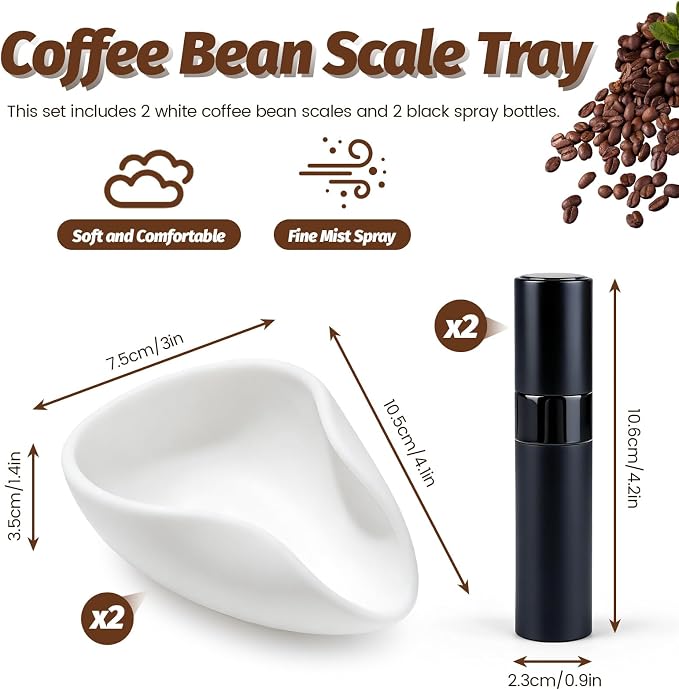 4 Pack Silicone Coffee Bean Dosing Cup + Spray Bottle Set, Espresso Accessories - Image 2