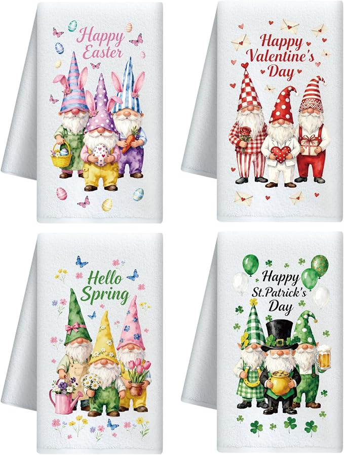 CUTHOLLOW Festival Decorative Kitchen Towels Set of 4, 15.74"x23.62" Soft by CUTHOLLOW