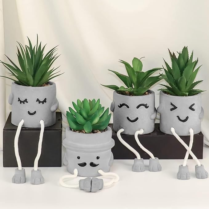 MAKHOT 4 Pcs Creative Artificial Succulent Plants - Image 7