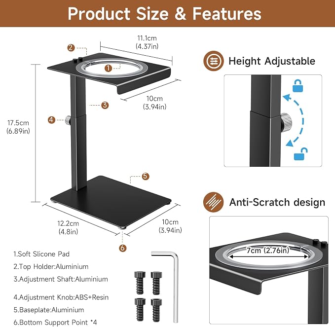 Portable Coffee Maker Stand, Adjustable-height Pour Over Dripper Stand - Image 3