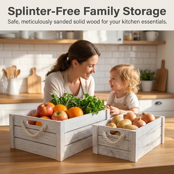 Set of 3 Rustic Nested Wooden Crates - Image 9