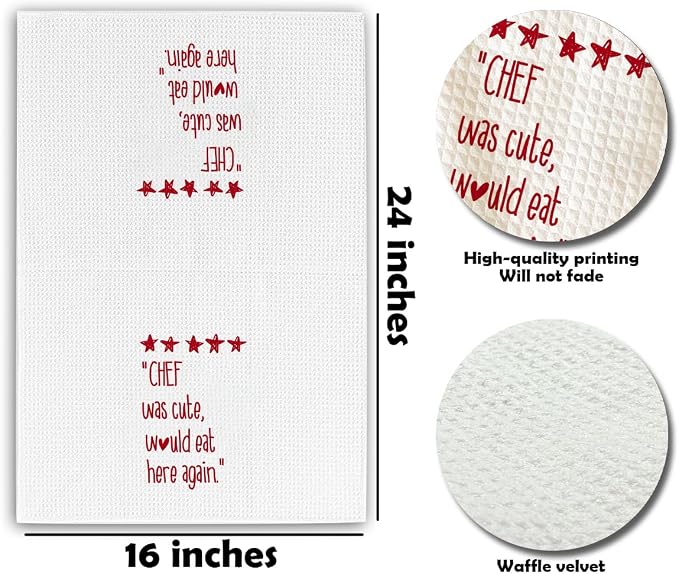 Red & White Kitchen Towels - Image 2