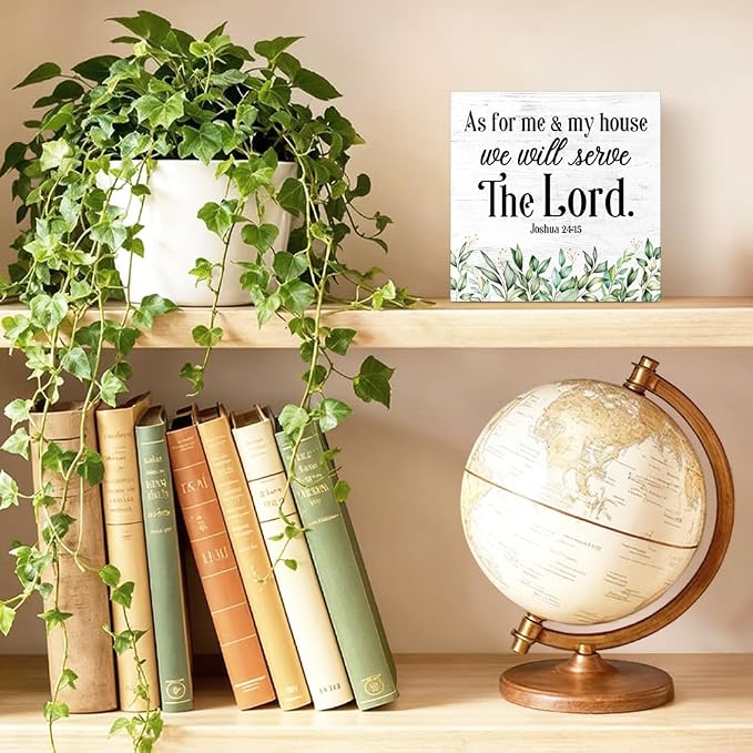 As for Me And My House We Will Serve The Lord Wood Block Plaque Box Sign for - Image 3