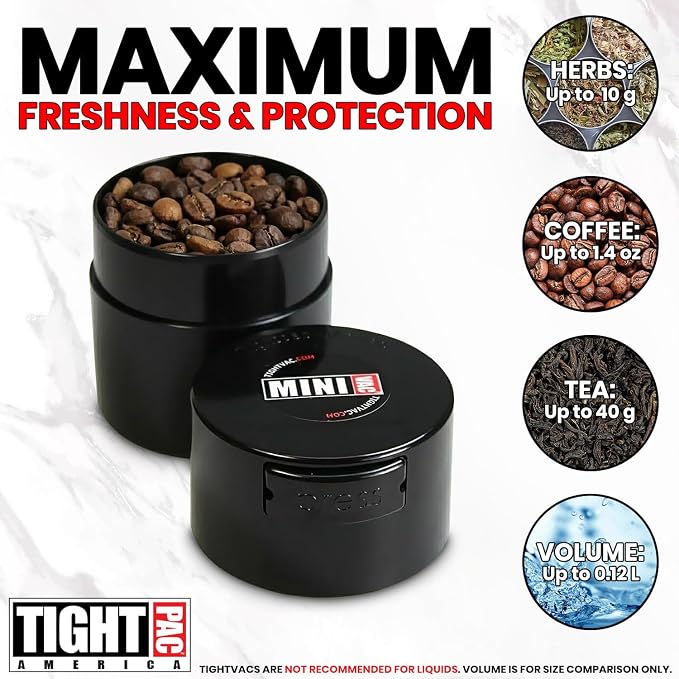 Tightpac Minivac Portable Vacuum Seal Airtight Container – Keeps Coffee Beans - Image 9