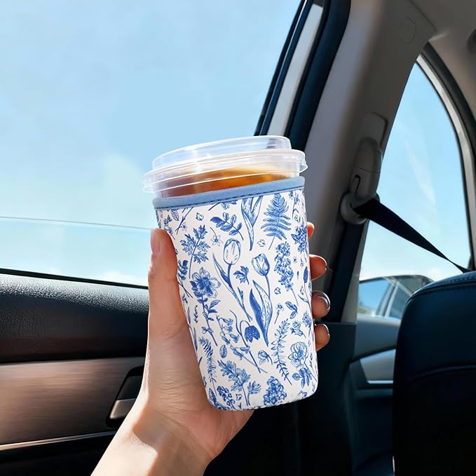 Reusable Insulated Sleeve for Iced Coffee Cup, Beverage Holder for Iced Coffee - Image 3