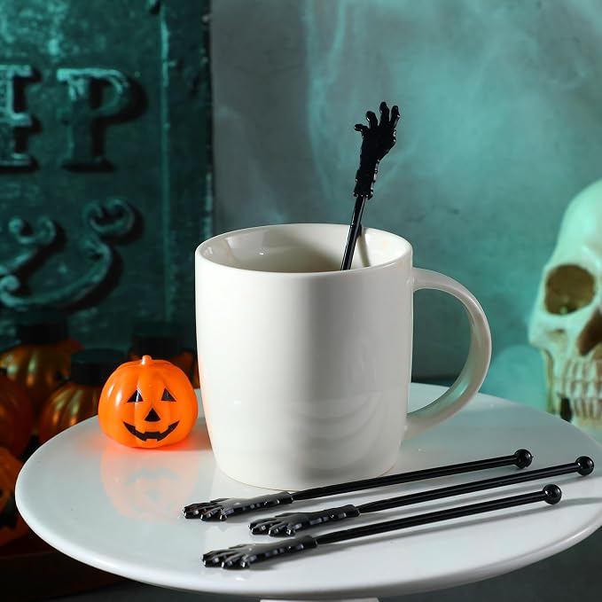 SiliFine 30 Pcs Halloween Swizzle Sticks Plastic Coffee and Cocktail Stirrers - Image 3