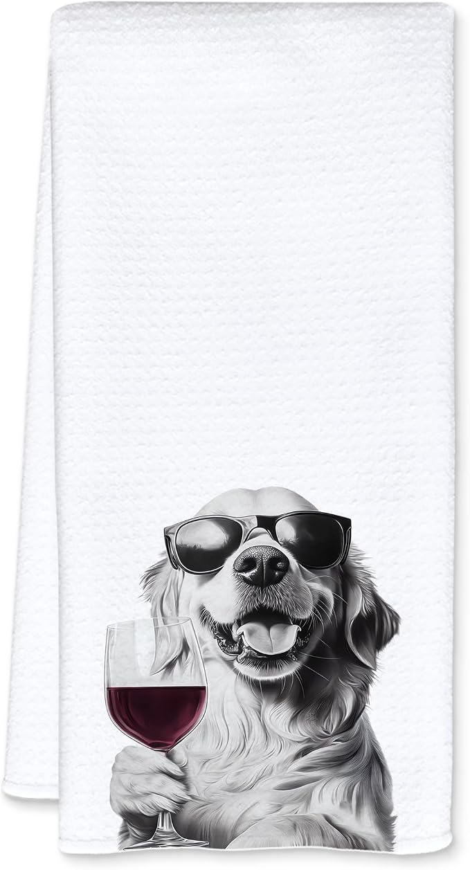 Golden Retriever Decor Kitchen Towels, Bar Towels by Unknown