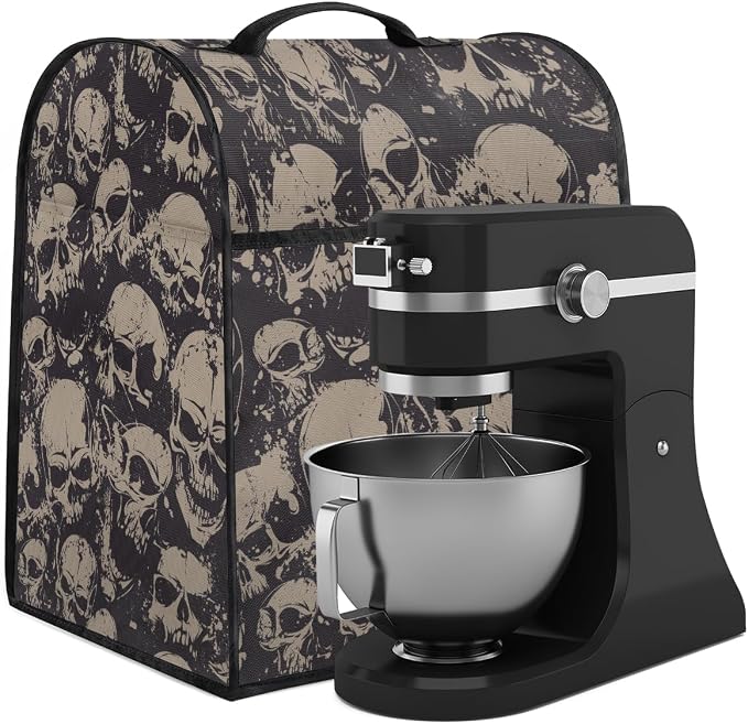 Skull Kitchen Aid Mixer Cover Compatible Stand Mixer Dust Cover | Grey Gothic - Image 2
