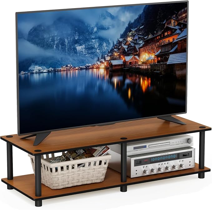 Furinno JUST TV Stand, 2-Tier Wide Entertainment Center - Image 5