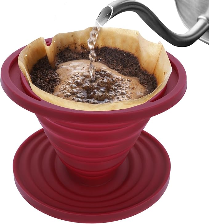 Coffee Dripper, Foldable Silicone Coffee Dripper Foldable Travel Pour Over - Image 7