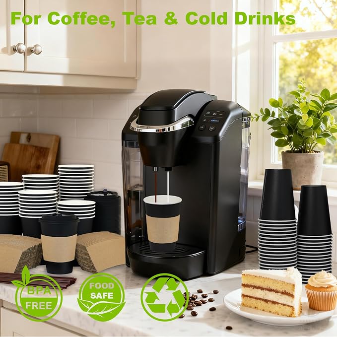 100 Pack 12 oz Disposable Coffee Cups - Image 3