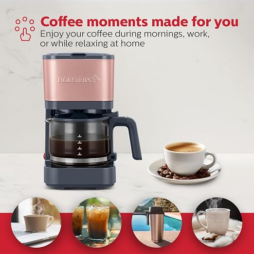 Holstein Housewares 5 Cup Coffee Maker – Compact Drip Coffee Machine - Image 7