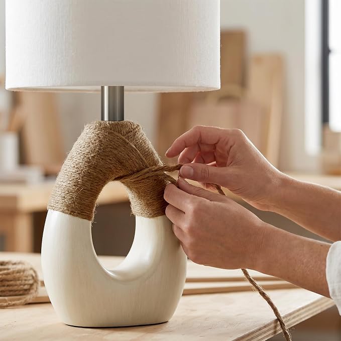 OYEARS 19” Boho Table Lamps Bedroom Living Room, Suitable - Image 3