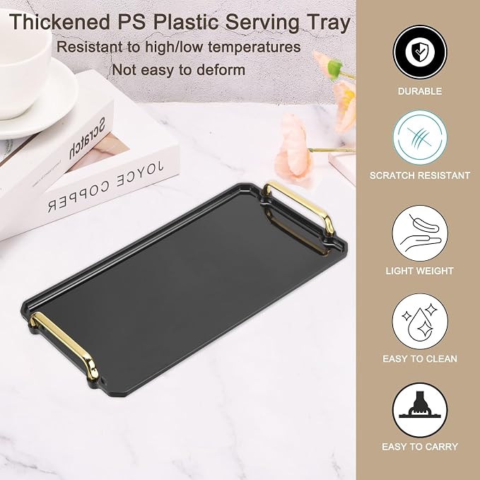 PATIKIL 16.1 x 8.7 Inches Plastic Serving Tray - Image 3