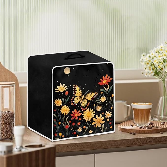 Butterfly Flowers Print Coffee Machine Cover - Image 3