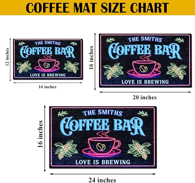 THUYPT Personalized Coffee Mat, Coffee Station Mat Quick Dry, Coffee Spill Mat - Image 2
