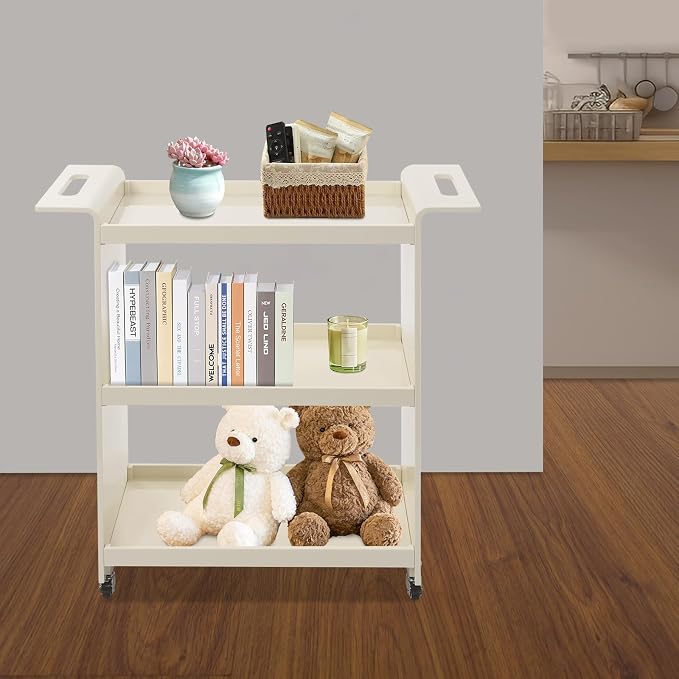 Acrylic Rolling Serving Cart, 3 Tier Clear Bar Cart, Acrylic Serving Storage - Image 5