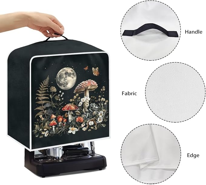 Mushroom Coffee Maker Cover Moon Dust Proof Appliance Cover Machine Washable - Image 5
