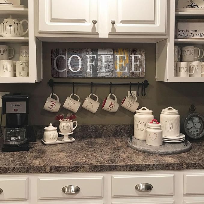 Rustic Farmhouse Kitchen Decor Sign Printed Wall Hanging Coffee Bar Plaque by - Image 4