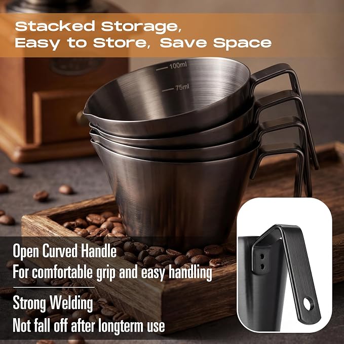 Honeydak 12 Pcs Stainless Steel Espresso Shot Cup 3.4 Oz/ 100 ml Espresso - Image 3
