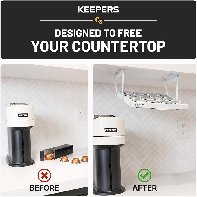 KEEPERS Nespresso® Vertuo® Pod Holder|Under Cabinet Swing Down Coffee Pod - Image 6