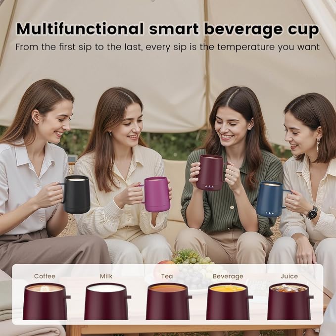 Smart Self Heating Coffee Mug, 14oz Temperature Control Coffee Mug, Hot up to - Image 7