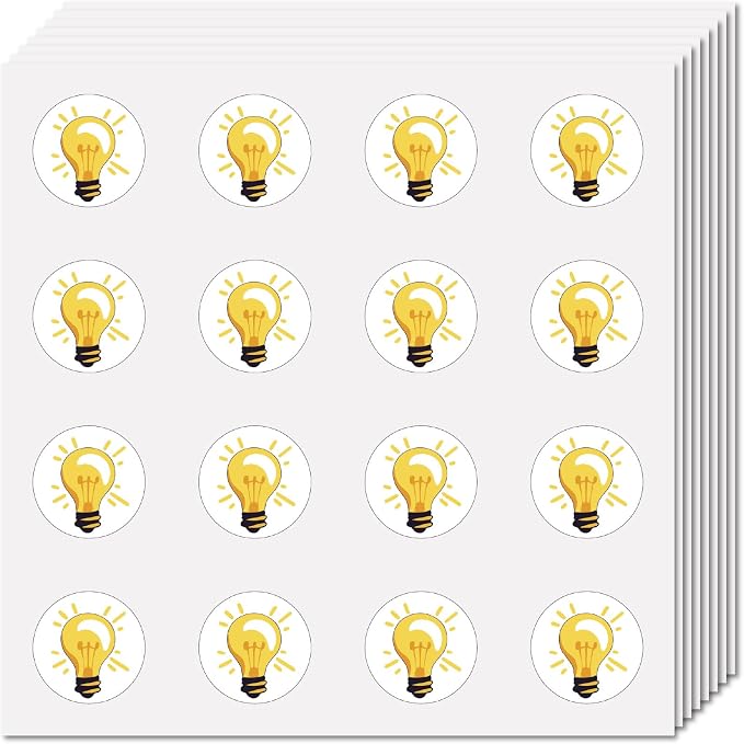 CREATCABIN 128Pcs Light Bulb Stickers Plastic Decal Self-Adhesive Waterproof by CREATCABIN