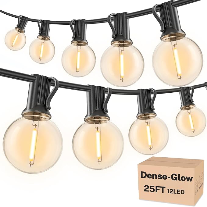 RTTY Outdoor String Lights 25 FT, Patio Light by RTTY