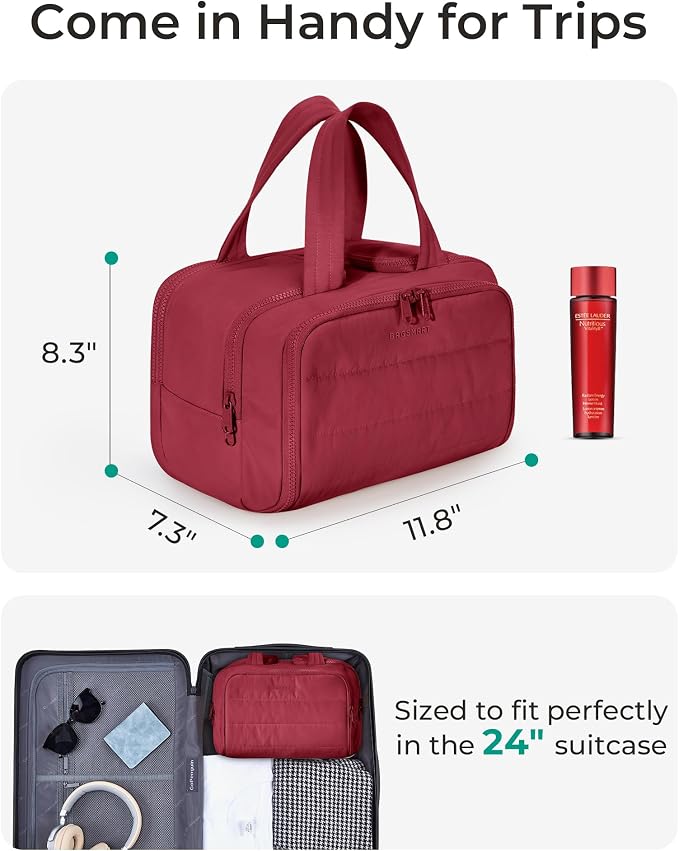 BAGSMART Travel Toiletry Bag, Puffy Toiletry Bag - Image 3