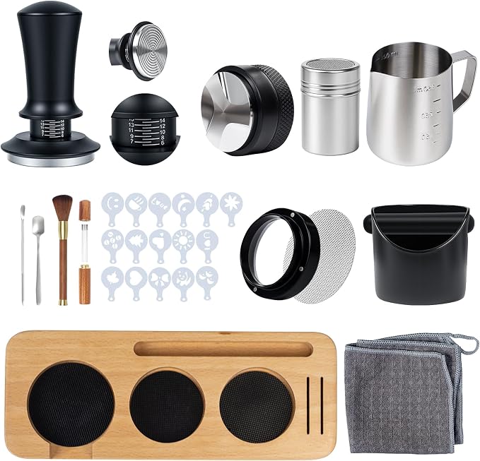 29PCS Espresso Accessories Kit, 51mm Espresso Tamper Tools, Includes Wood by Unknown