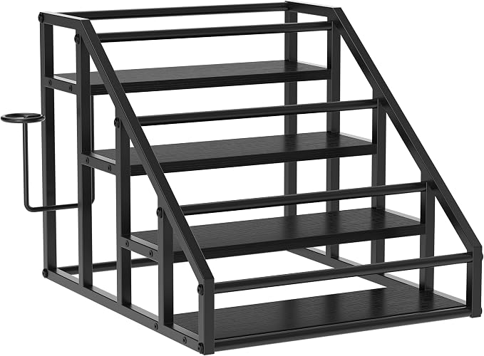 Coffee Syrup Rack Organizer, 4 Tier Countertop Storage Shelves, Kitchen Storage by VANTIMO