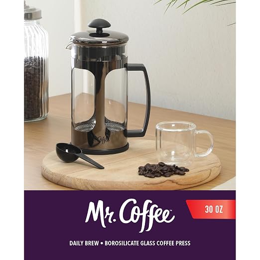 Mr. Coffee Daily Brew French Press Coffee Maker, 30-Ounce Glass Carafe - Image 2