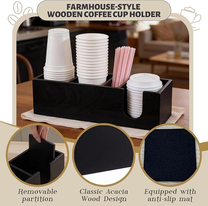 Novabright Pine Wood Coffee Cup Holder - Image 3