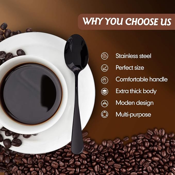 8pcs Demitasse Espresso Spoons, 4.9 Inches Stainless Steel Mini Coffee Spoon - Image 2