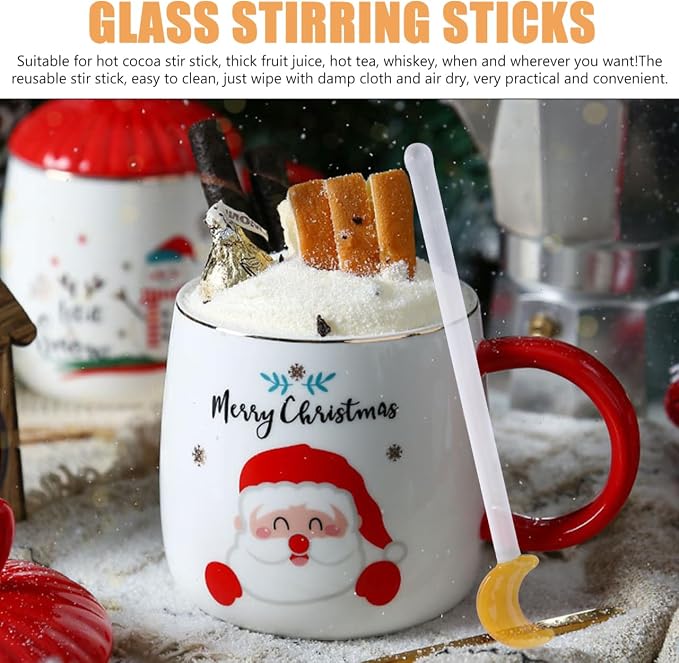 Solustre Glass Drink Stir Sticks 5 Pcs Reusable Swizzle Sticks | - Image 3
