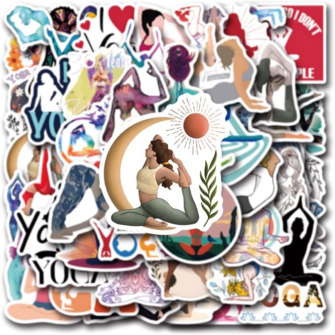 110Pcs Yoga Stickers, Waterproof Vinyl Meditation Mindfulness Decals - Image 2