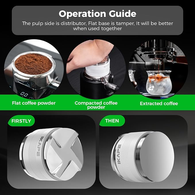 IKAPE Coffee Products, 51mm Coffee Distributor & Hand Tamper, Adjustable Depth - Image 6