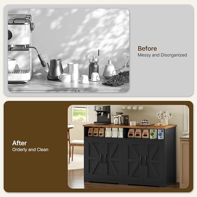 YATINEY Coffee Bar Cabinet, Kitchen Island - Image 7